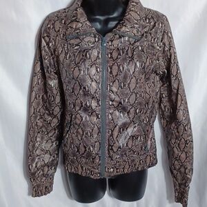 Bershka snake print faux leather bomber jacket